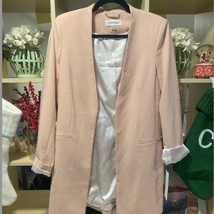 Open Front Collarless Blazer